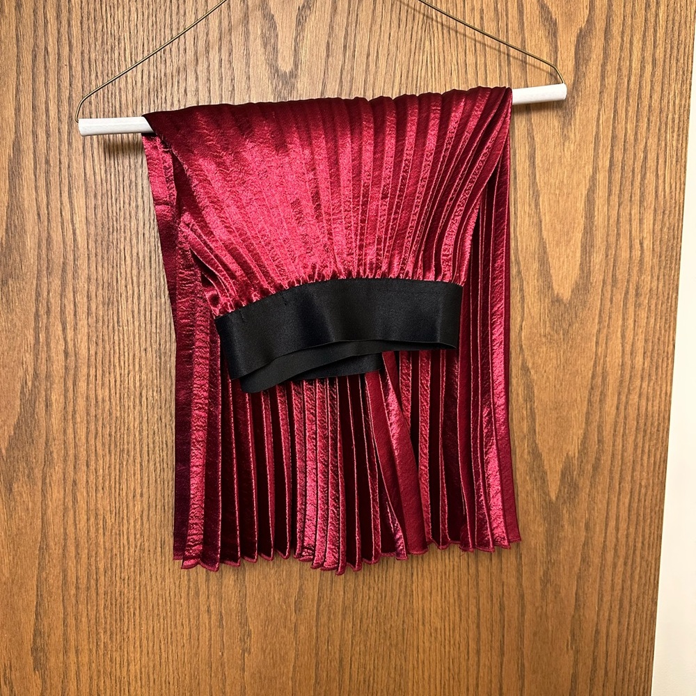 Charlotte Russe Red Pleated Mini Skirt